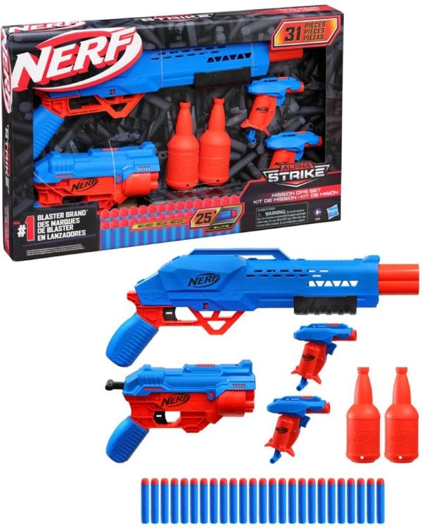 HASBRO – NERF – Alpha Strike Blast Kit –  Fucile e Pistola con Munizioni e Bombe a Mano (In box cm)…x3